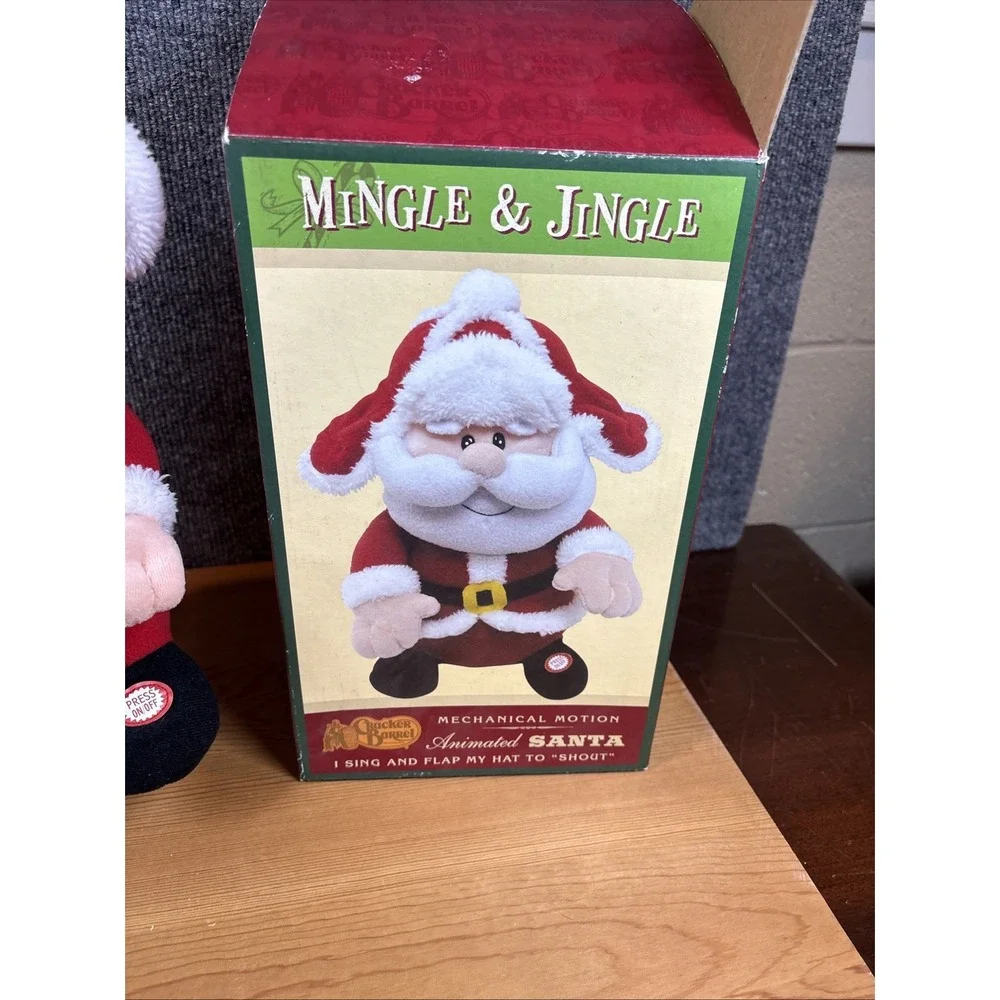 Mingle & Jingle Santa Animated Light-up Plush Cracker Barrel Jolly Santa